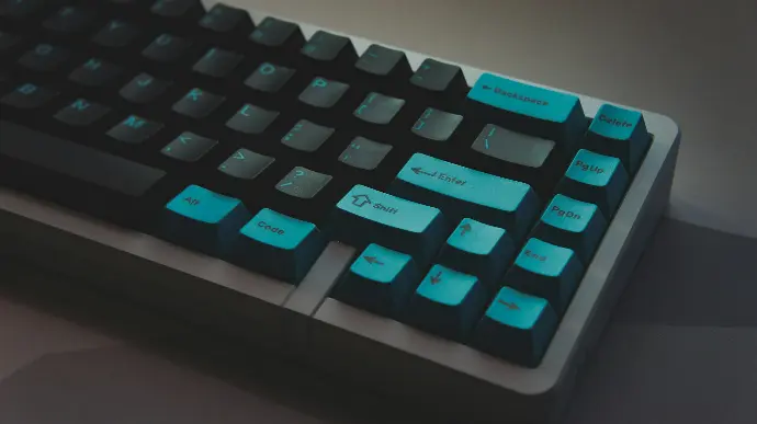 black and blue computer keyboard